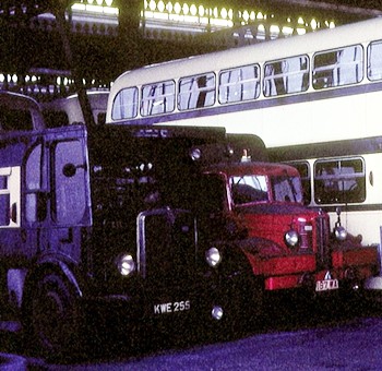 G55 KWE 255 AEC Regent III ex bus no 255 and converted to a grit wagon by Sheffield Transport in 1963.