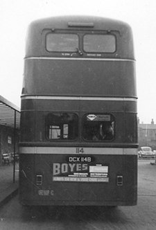 Huddersfield Corporation 114 Daimler CVG6 rear view